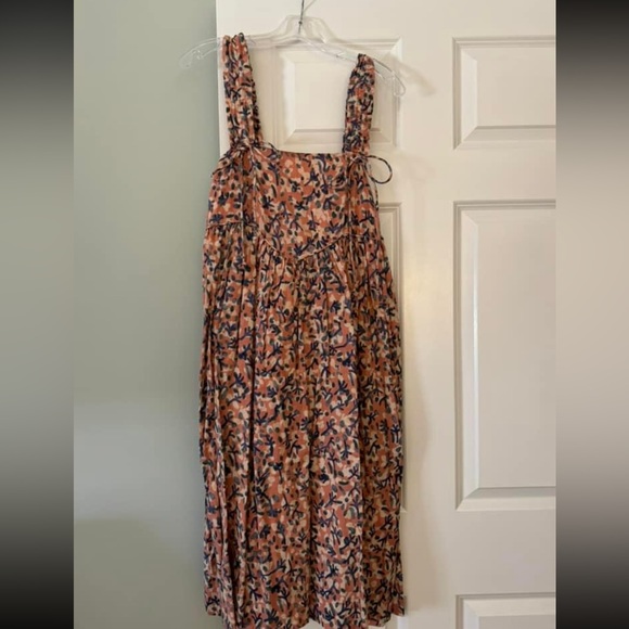 MIRTH Newport Dress in Geranium Midi Floral Sleeveless Spring Pink - Picture 2 of 2